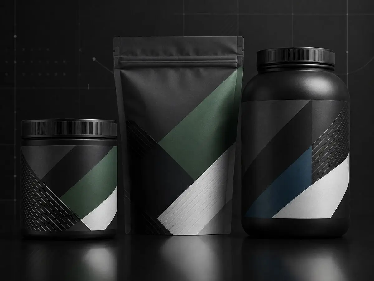 Performance sports nutrition packaging development concept