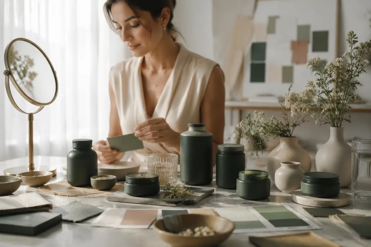 Beauty and longevity supplement brand development concept