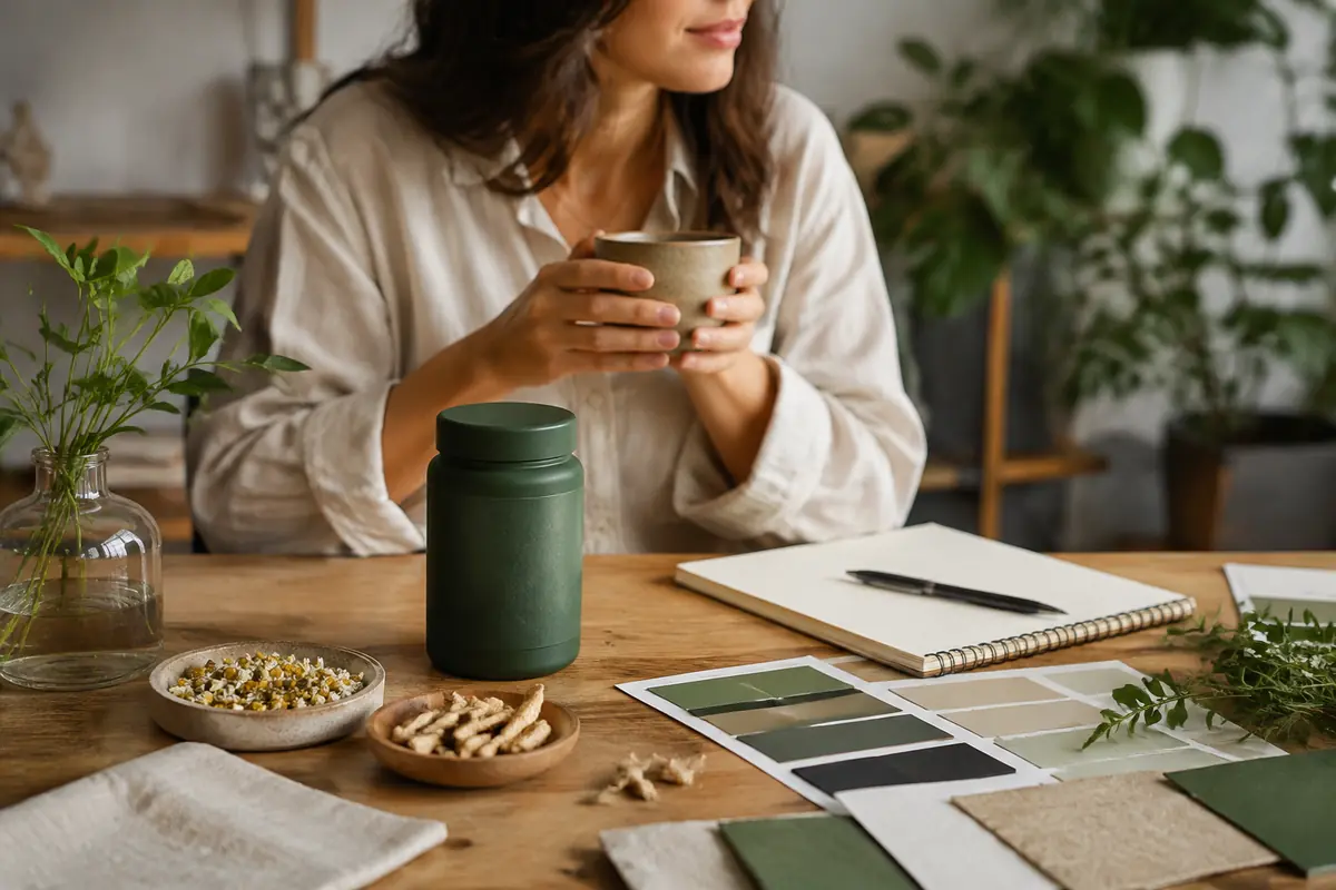 Stress and mood support wellness product development concept